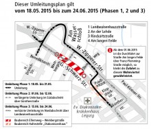 Bildinhalt: Umbau der Georg-Schwarz-Straße zwischen Philipp-Reis-Straße und Hans-Driesch-Straße
