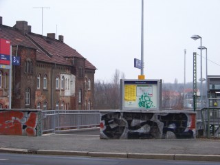 Bildinhalt:  Leutzsch: Polizei fasst Graffiti-Täter  | Der Tatort am Leutzscher Bahnhof / Foto: Enrico Engelhardt